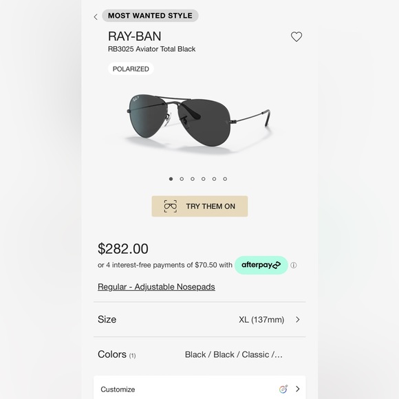 Ray-Ban Aviators Black New - Picture 5 of 5